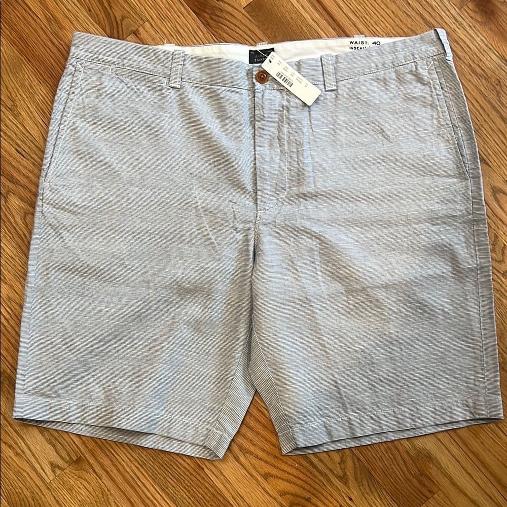 NWT J. Crew Slate Blue Flat Front Shorts Casual Style, sz. 40
